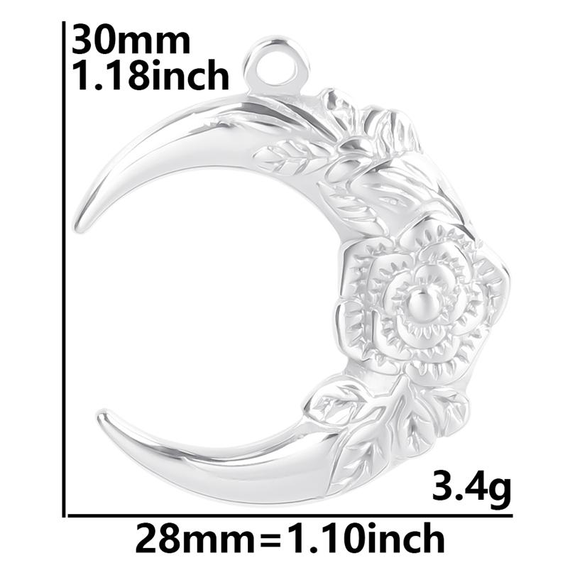 Fashion Moon Charm Pendant Metal 304 Stainless Steel Charms For Jewelry Making Supplies Wicca Components DIY Earrings Bracelets