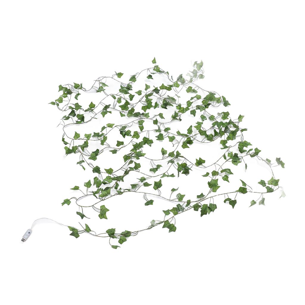 Artificial Vine String Light Maple Green Leaf Garland Outdoor Courtyard Decoration USB with Remote