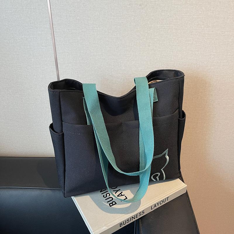 2025 New Large-capacity Simple Shoulder Tote Bag Student Handbag Canvas Women's Versatile Bag