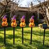Automatic Dusk to Dawn Lights 4Pcs/Set Halloween Solar Ghost Stake Light, 4-in-1 Pumpkin with LED Pathway Lighting Lights, Waterproof Decorative Lamp