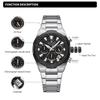NAVFIROCE Original Men Quartz Watch Stainless Steel Strap Stopwatch Chronograph Date Waterproof Luminous Pointer Men Fashion Watch NF8081