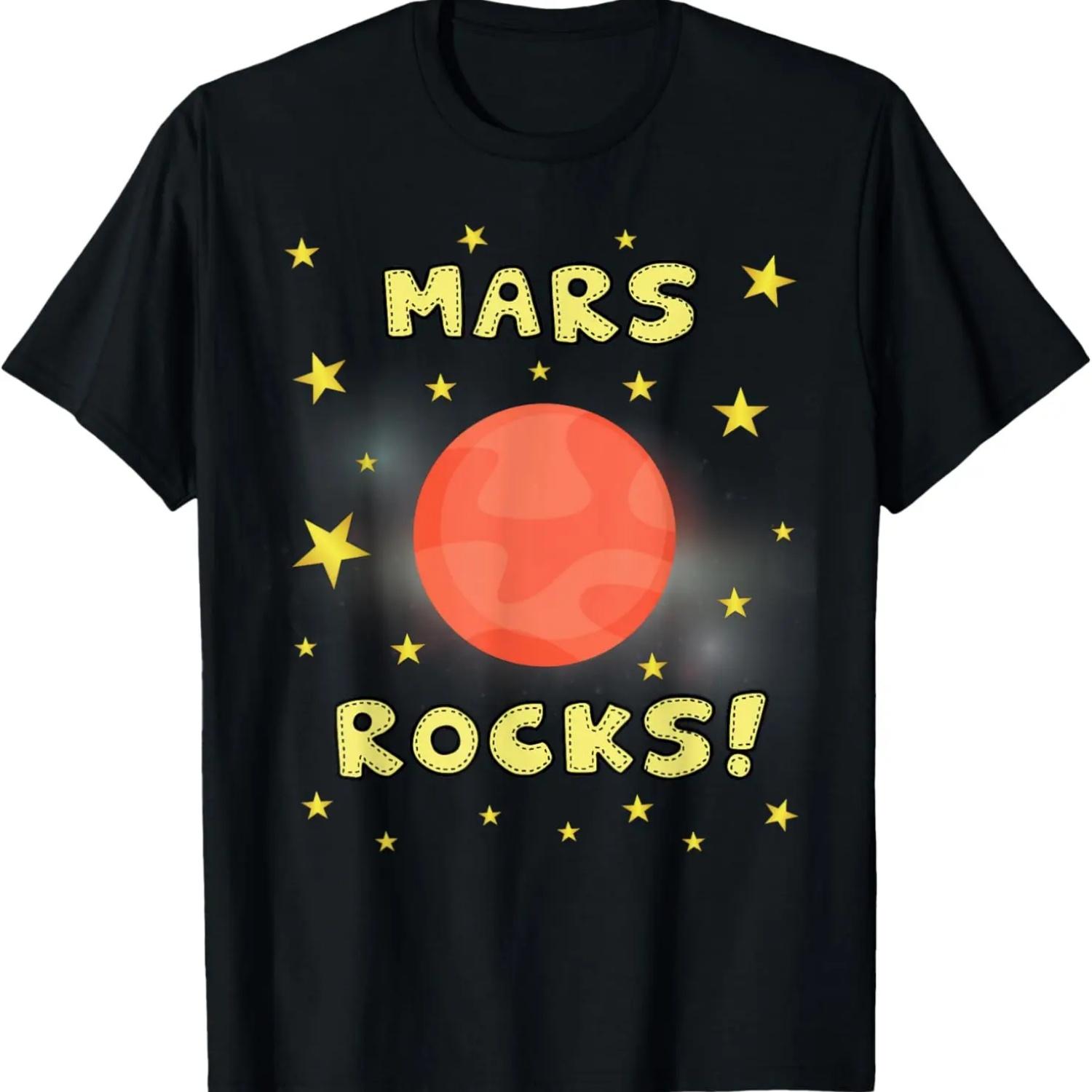 Mars Rocks Red Planet T-Shirt - Solar System Space Shirt T-Shirt S чёрный