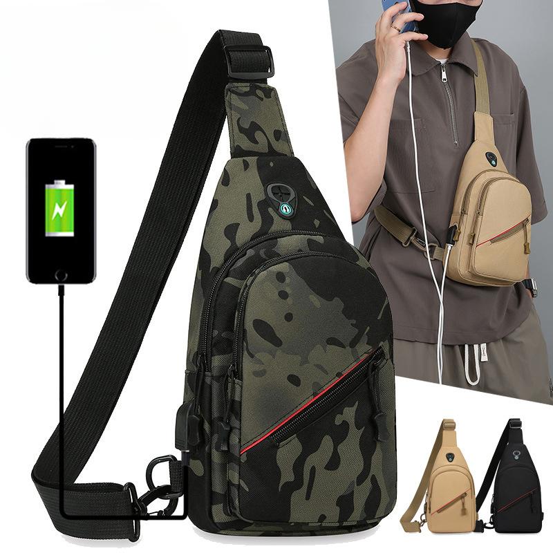 Men's Chest Bag Multifunctional Outdoor Sports Riding Crossbody Bag Light and Durable Fashion Simple Shoulder Bag Tide.