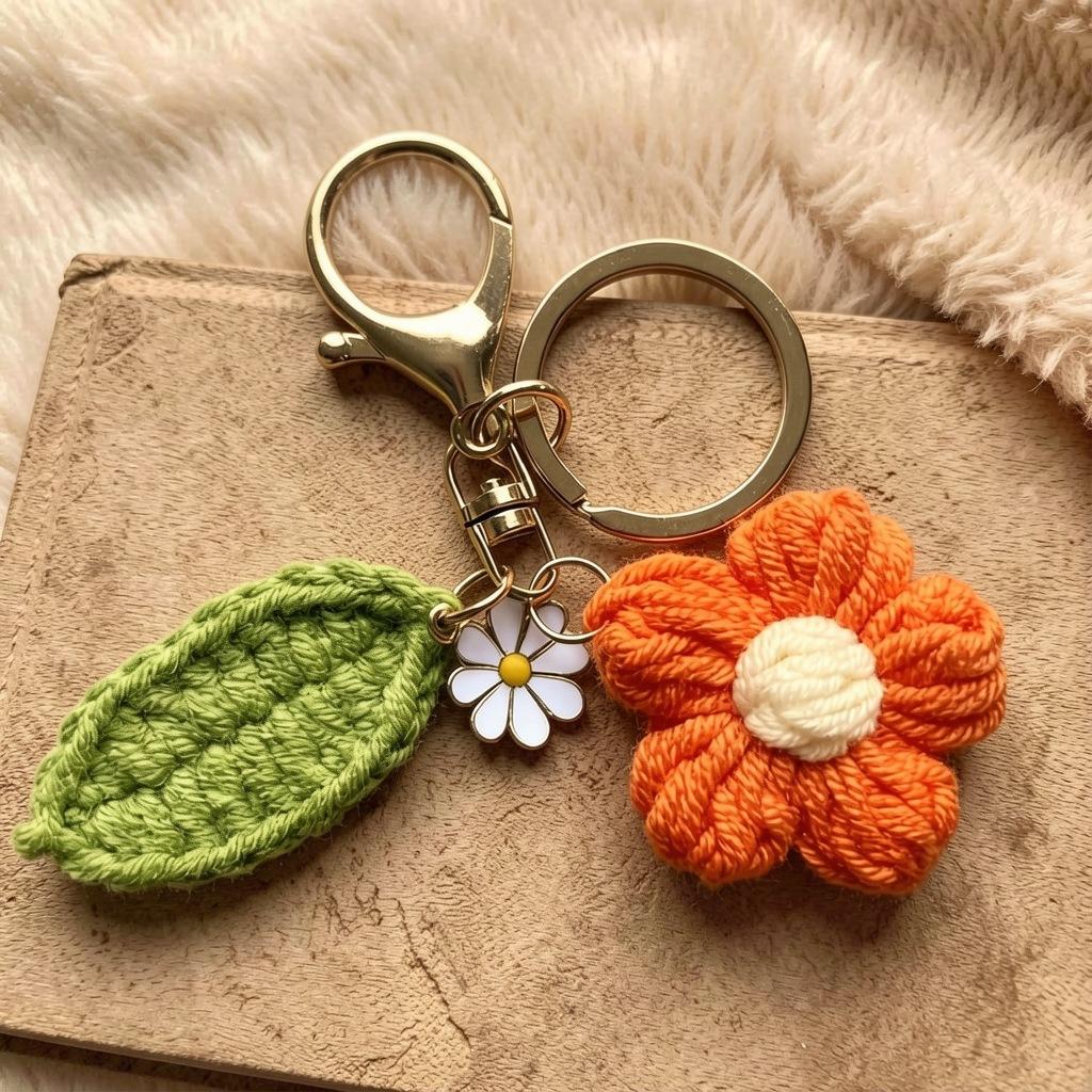 Zoete Handgeweven Bloemen- en Bladhanger Accessoires Creatieve DIY Kleine Hanger Tas Accessoires Tas Bedeltje