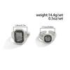 Ingemark Minimalist Square Gray Acrylic Rhinestone Open Ring Women Versatile Adjustable Knuckle Ring Couple Accessory Jewelry
