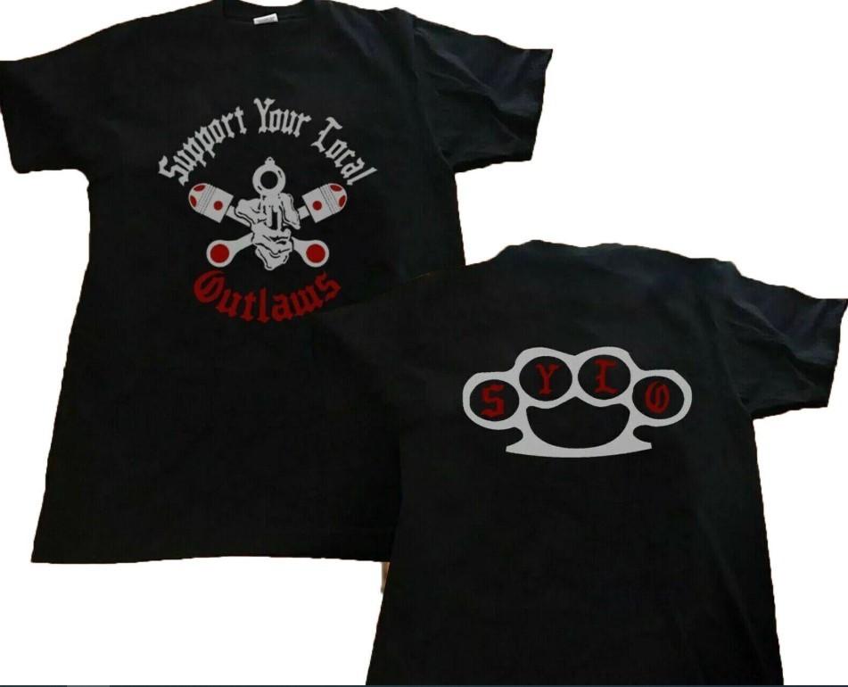 VINTAGE MC OUTLAWS SUPPORT YOUR LOCAL OUTLAWS SIZE S-5XL T SHIRT Unisex T-Shirt L