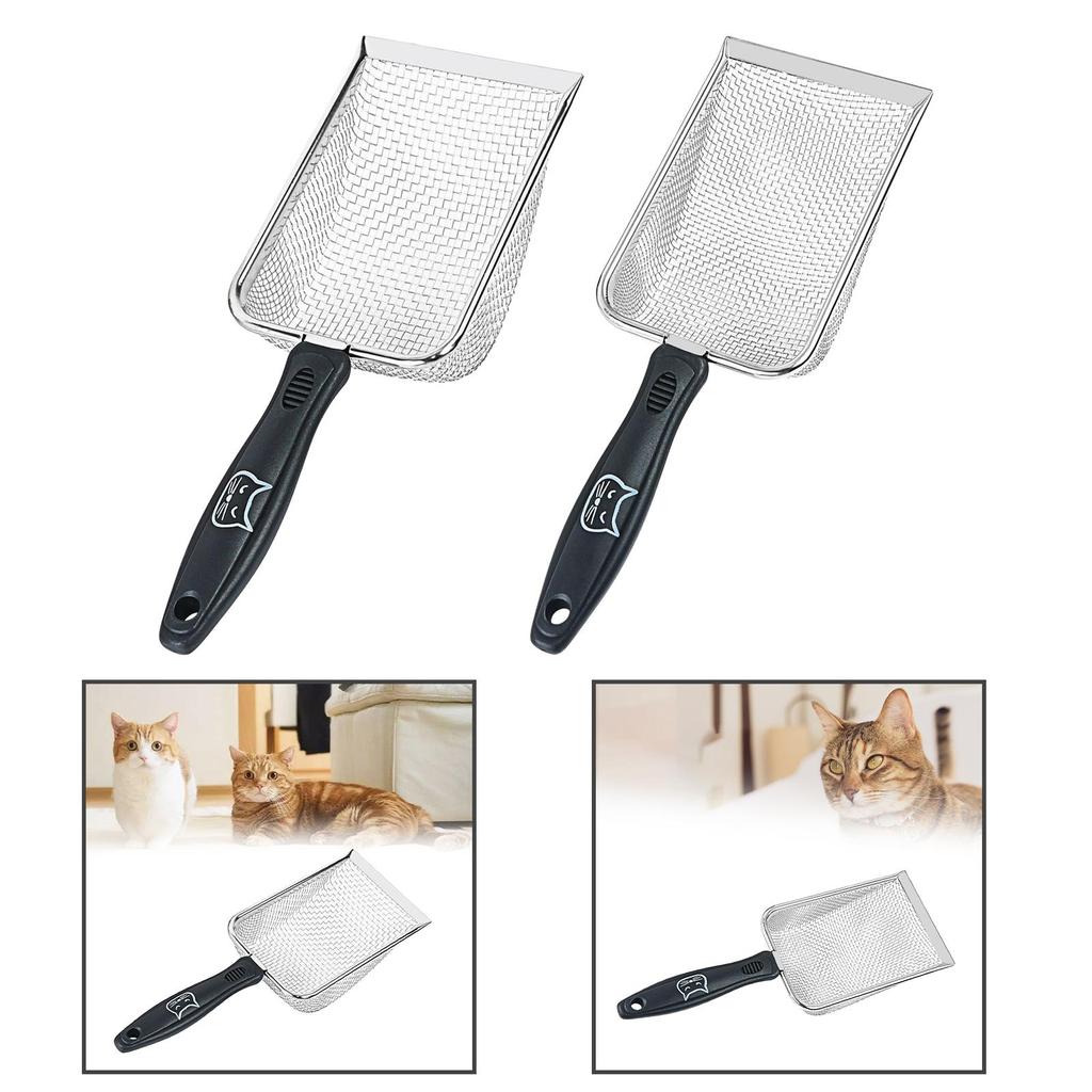 Cat Litter Scooper Mesh Screen Fecal Spoon Heavy Duty Reptile Sand Scoop for Kitten Hamster Aquarium Lizards Instant Cleaning