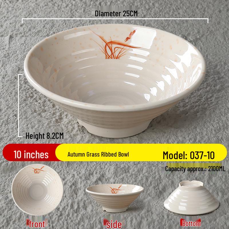 Durable Melamine Noodle Bowl - Imitation Porcelain for Soup, Ramen, Mala Tang & Luosifen