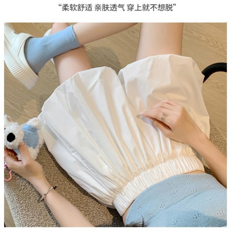 White bud pants skirt women's summer thin new high-waisted casual tutu skirt pants wide-leg lantern shorts