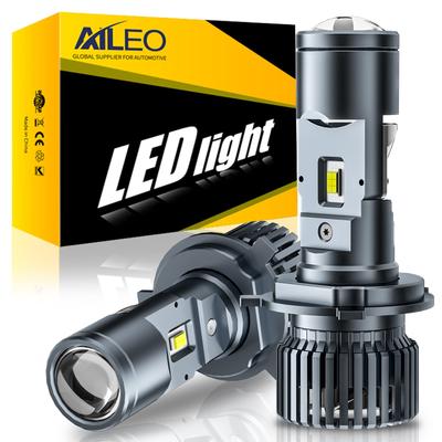 AILEO H4 Car LED Projector with Lens, Headlight, Hi/Lo Switching, Explosive Light, 6,500 K,