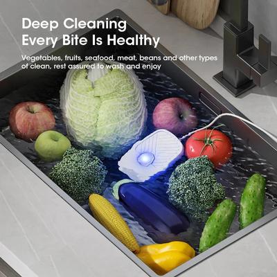 USB Portable Fruit Vegetable Cleaning Machine Fruit Vegetable Washers Ultrasonic Cleaning, Waterproof Ingredients For Kitchen