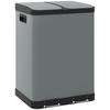 Double Trash Can 2 X 30L Fingerprint Resistant Pedal Removable Inner Bins Gray