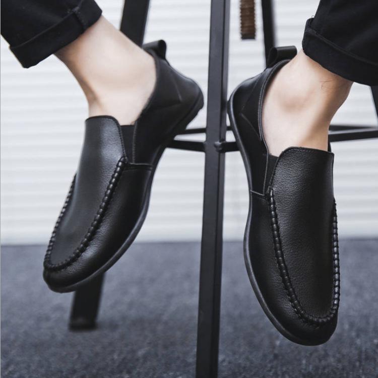 2020 Spring and Summer Doudou Shoes Men's Casual Leather Shoes Lazy Old Beijing Cloth Shoes One Pedal
