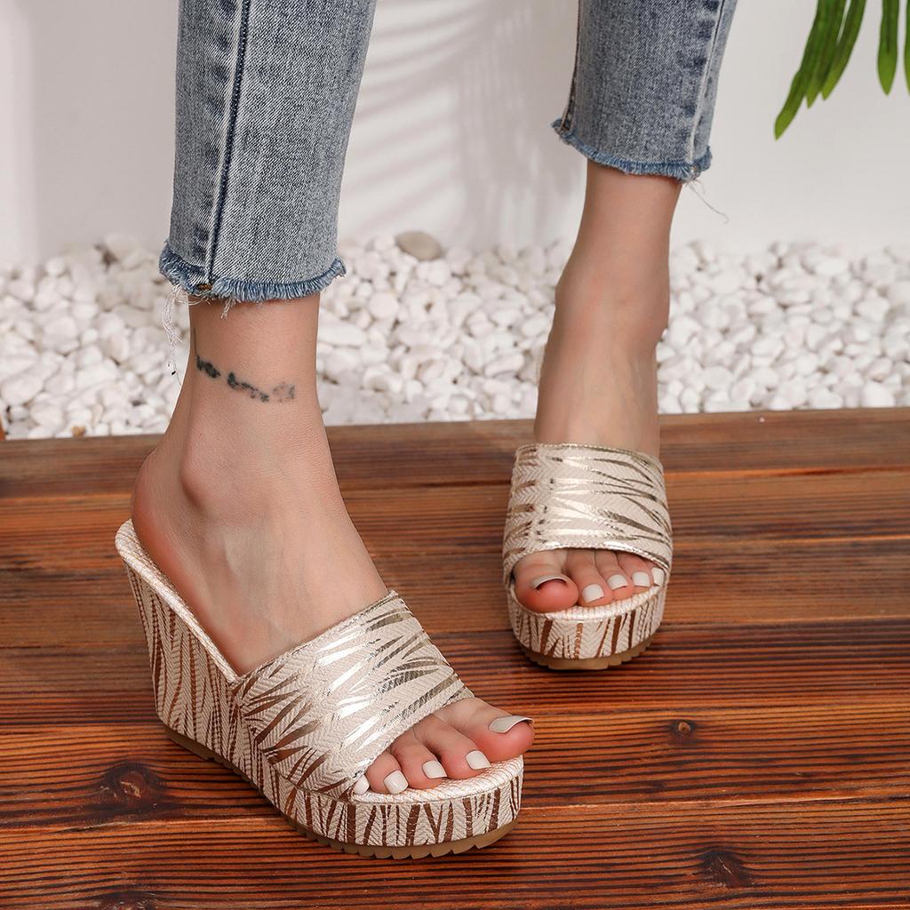 Fashion Summer Cross Strap Sandals for Women Roman Style Fish Mouth Thick Bottom Sandal Slippers Casual Wedge High Heels Sandales Femme