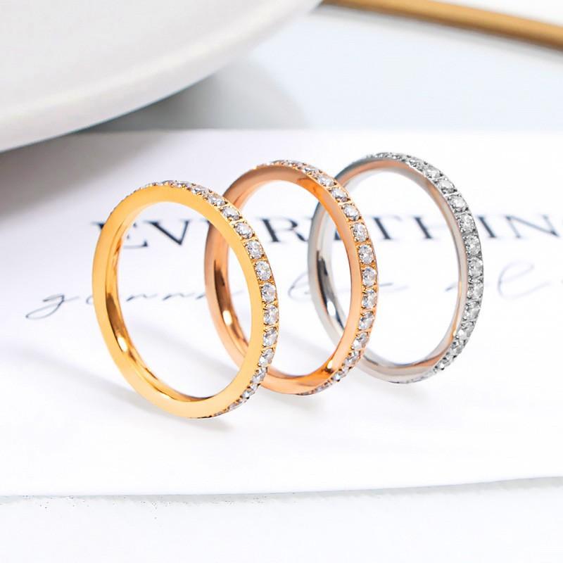 1Pcs Men s and Women s Zirconium-Ringed Rings - Stainless Steel Zirconium Couple s Starry Sky Ring 5 золотой