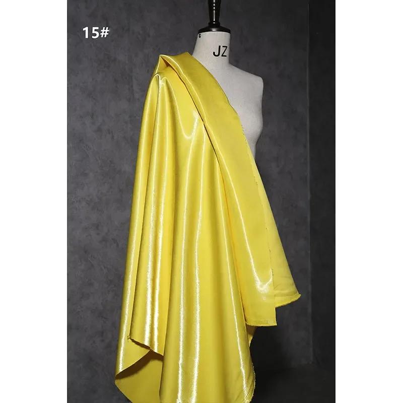150Cm Wide Luxury Glossy Metallic Liquid Satin Fabric Galaxy Shiny Cloth Crafts for Fashion Designer Show Dress Comfort Material