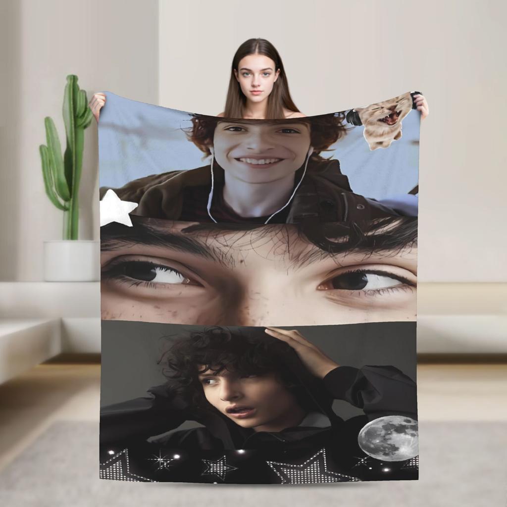 Finn Wolfhard Weiche Decke Junge Mädchen Plüsch Bettwäsche Überwürfe Ästhetisches Schlafzimmer Flanell Tagesdecke Sofabettbezug