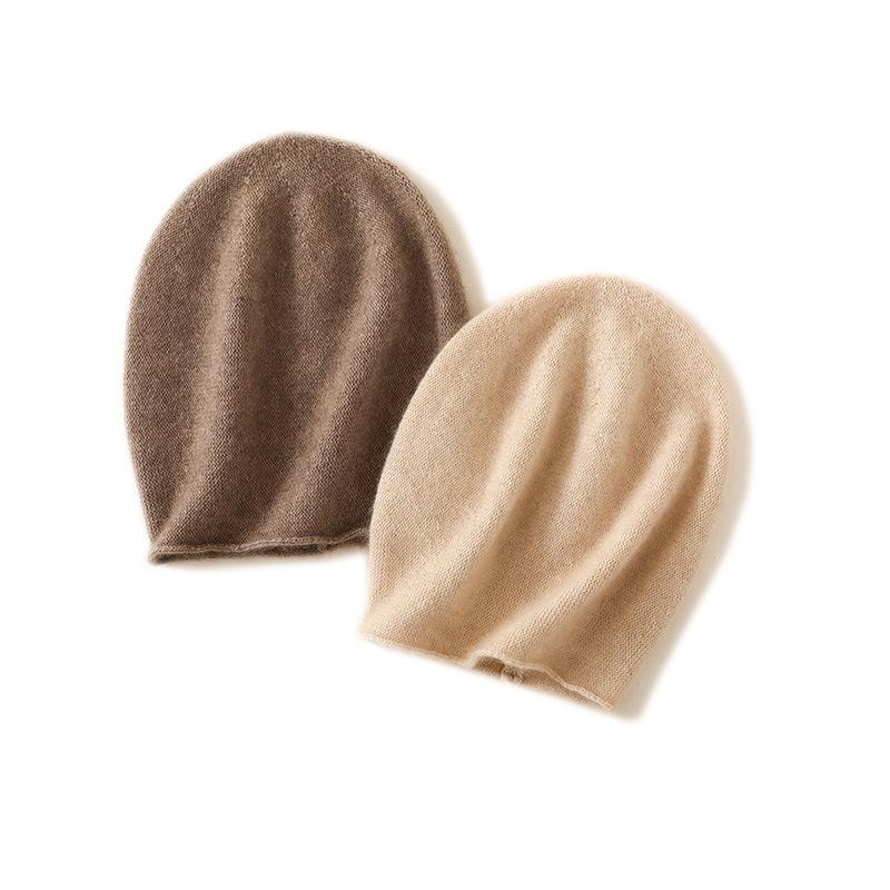 Cashmere Autumn and Winter New Style Women's High End Solid Color Thickened Warm Fashion Knitted Casual Hat