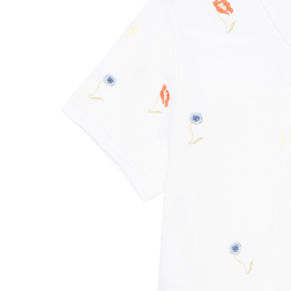 Polo Ralph Lauren SS22 Floral Pattern Mesh Polo Dress Women Dresses White WMPODRSNFA20309-100