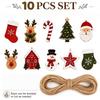 10Pcs Santa Claus Christmas Hanging Ornaments DIY Wall Party Holiday Decorations  New Year