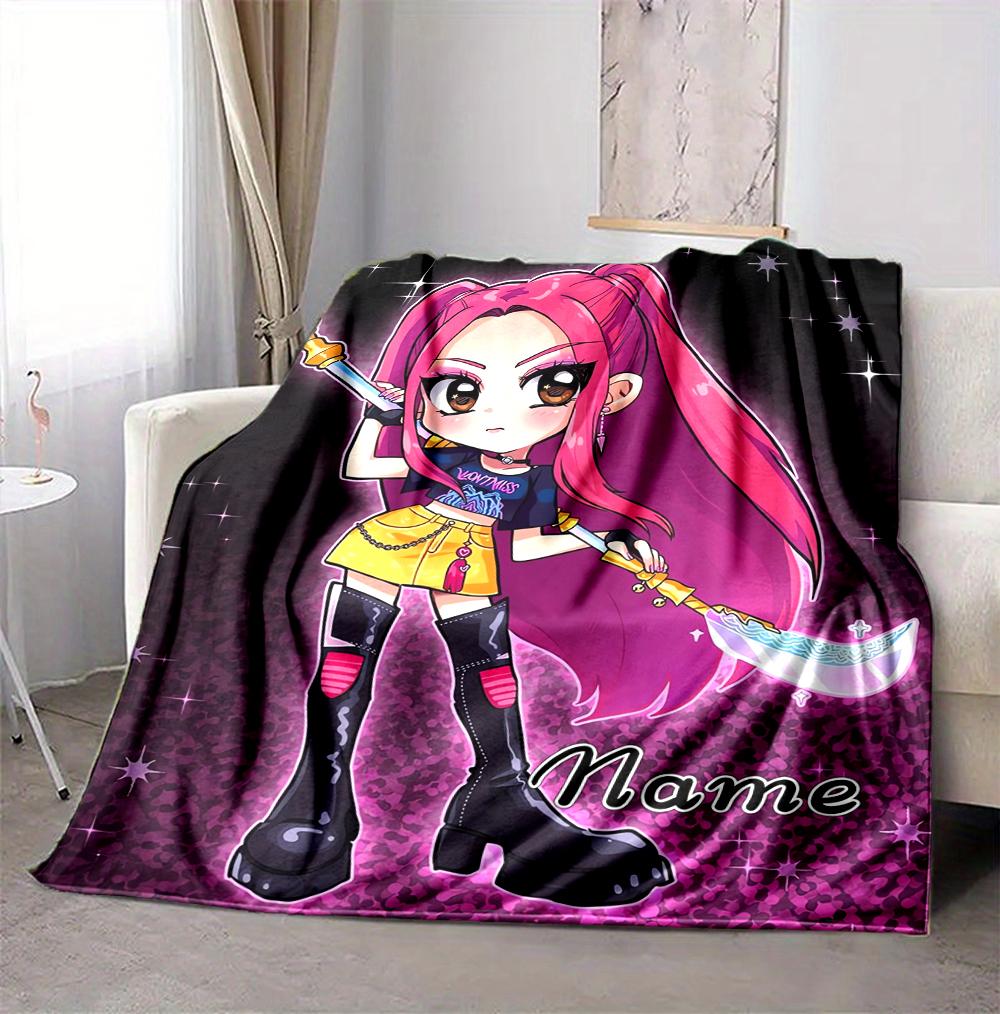 Custom Name Fantasy World Flannel Blanket Throw Blanket Soft Warm Sofa Bed Home Decor Unique Gift