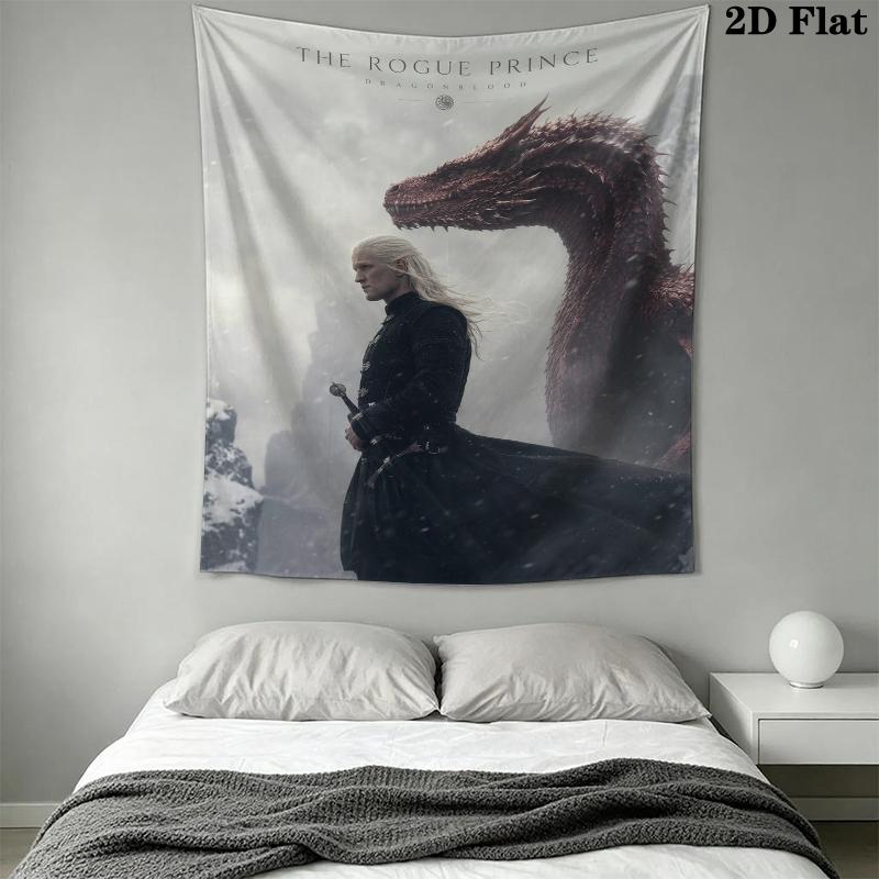 Tapiz de Pared de Daemon Targaryen Colgante de Pared Estético Manta de Tela Impresa Tapices Decorativos para Dormitorio Sala de Estar Decoración del Hogar