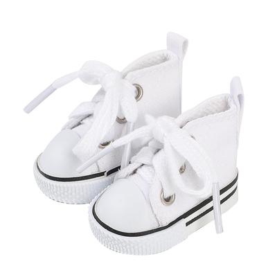 AXLUCE Plush Toy - Shoes - Plush Clothes - 20cm Canvas Shoes High-Top Sneakers Doll (White)