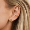 Xia Ling 18K Gold-Plated Stainless Steel Hoop Earrings - Light Luxury Design for Women