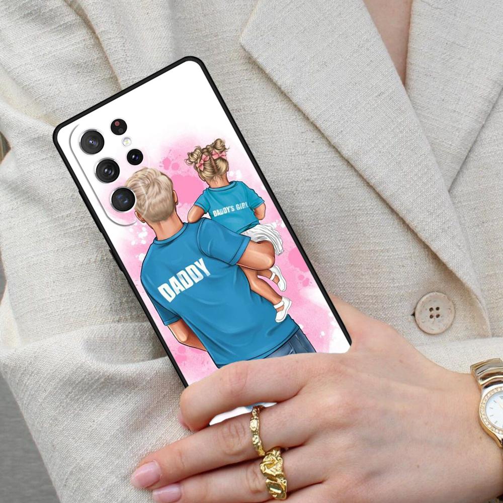 Baby Mom Daughter Girl Son Dad Cell Phone Case for Samsung Galaxy S26 Ultra S25 S24 S23 S22 S21 S20 Note10 Cover