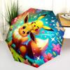 Pikachu and Eevee  pattern, automatic folding umbrella, portable and foldable design, 8 ribs, a Christmas or birthday gift.