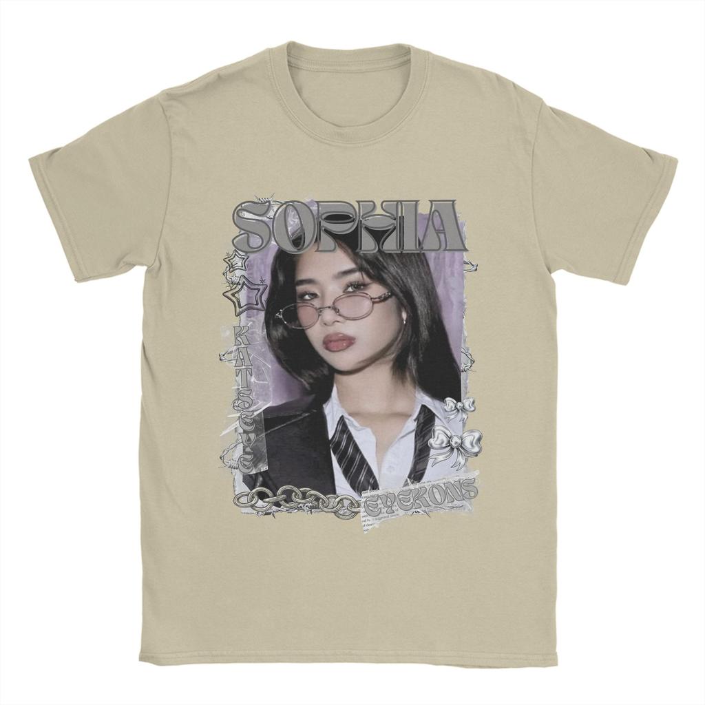 KATSEYE Sophia Kpop Y2K Group T Shirt Men Cotton Vintage T-Shirts O Neck  Tee Shirt Short Sleeve Clothes Plus Size
