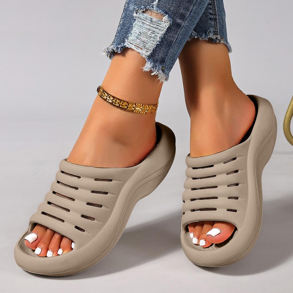 EVA Thick Platform Summer Slippers Women Soft Sole Pillow Slides Outdoor Beach Sandals Woman Non-Slip Bathroom Home Shoes