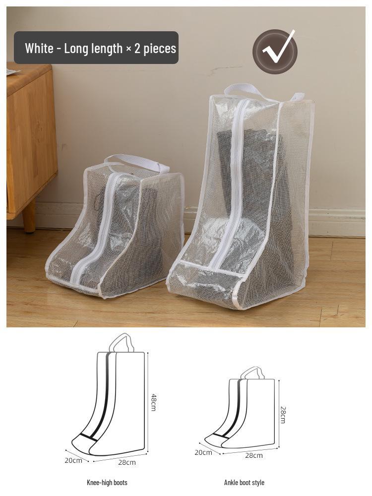 Three-Dimensional Transparent Boot Storage Bag: Dustproof & Moistureproof Protector for Long and Short Boots, Ideal for Seasonal Organization.