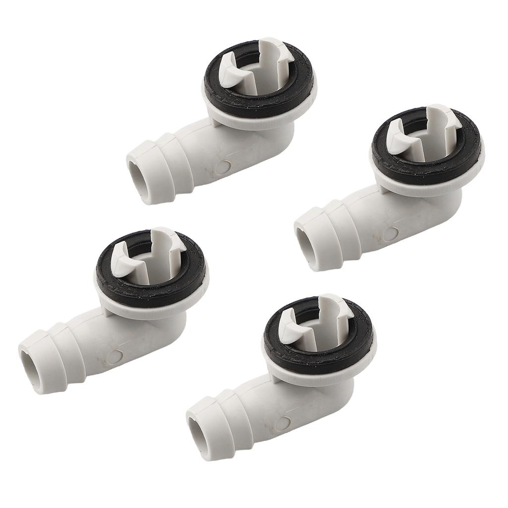 1/4pcs Air Conditioner Drain Connector AC Drain Hose Plastic Elbow Rubber Ring Kit Anti-defomed 1.5cm Diameter Connector