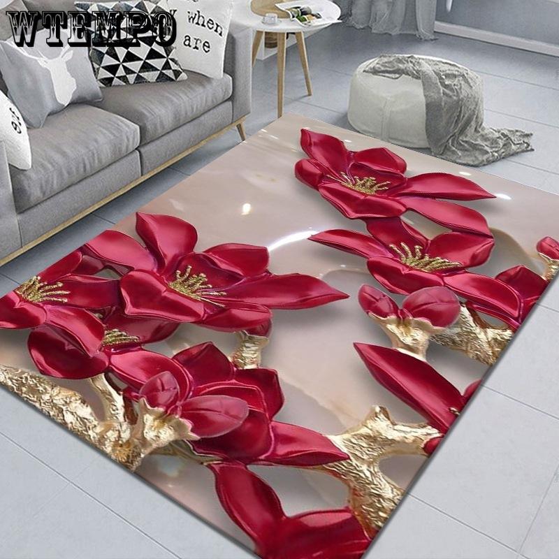 3D Carpet Living Room Bedroom Printed Carpet Wedding Floor Mat Modern and Simple Carpet
