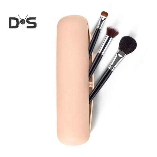 Aufbewahrungstasche für Make-up-Pinsel, staubdichtes Design, wasserabweisend, kompakte Kosmetiktasche aus Silikon, Aufbewahrungs-Organizer