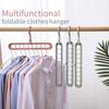 Multi-Functional Folding Clothes Hanger - 9 Holes, Space-Saving Design for Bedroom Wardrobe Storage
