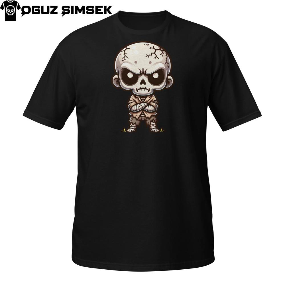 

Mini Skeleton Warrior T-Shirt | Angry Undead Cartoon | Gothic Chibi Skull Tee L