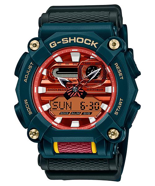 

Casio Men s Resin 200M Water Resistant Analog Shock Resistant Quartz Watch GA-900DBR-3A зелений
