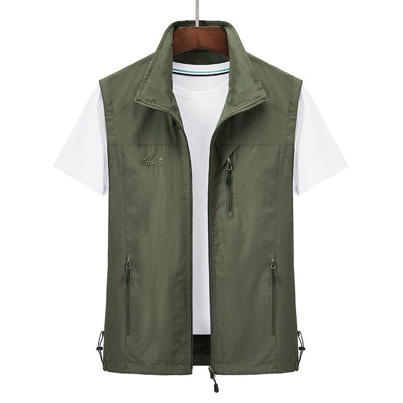 Men's Spring/Summer Outdoor Quick-Dry Vest Youth Simple Sleeveless Workwear Jacket
