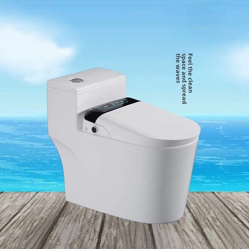 Elektrisch beheizbare Smarte Toilettenbrille mit Sofort-Spülung und Trocknungsfunktion Badezimmerzubehör Automatischer Toilettensitzbezug