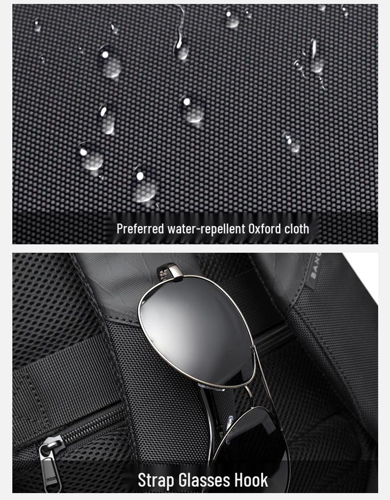 Bange Men's Backpack: Large Capacity, Breathable, Casual Laptop Bag with USB for Students