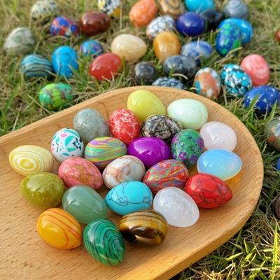 10 Pcs 20mm Kristall Ostern Eier Mini Natürliche Stein Ei Ornamente Sammeln Ei