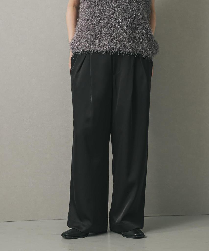 Sense of Place Black One Women's Satin-In-Tuck Pants, AAA6-24A002,