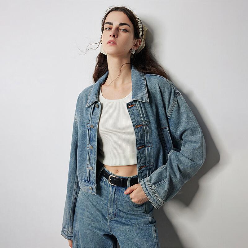 Chuyu Women's Retro Casual Denim Jacket