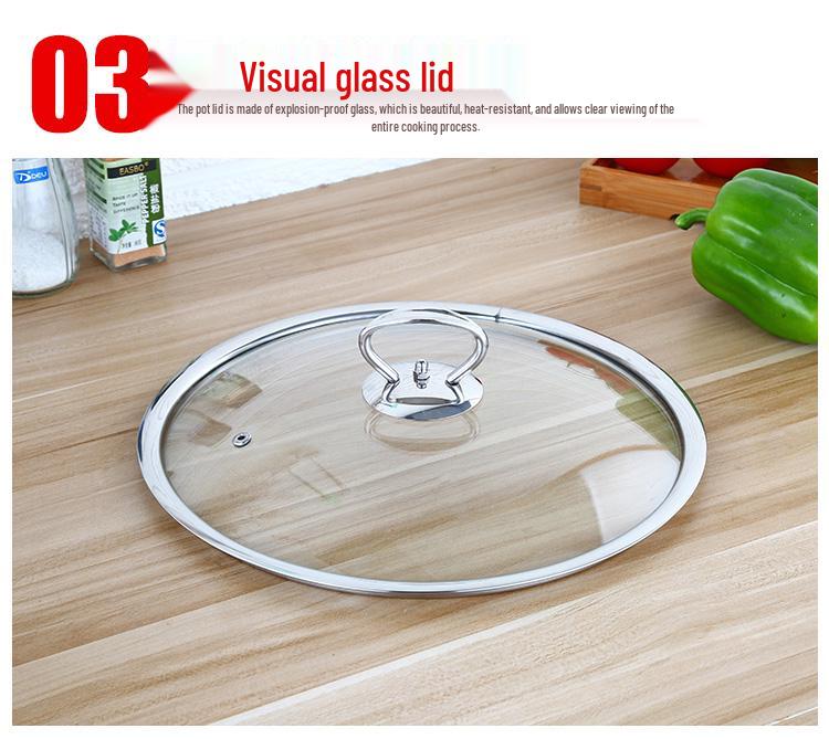 304 Stainless Steel Non-stick Stew Pot with Thickened Composite Bottom for Gas & Induction