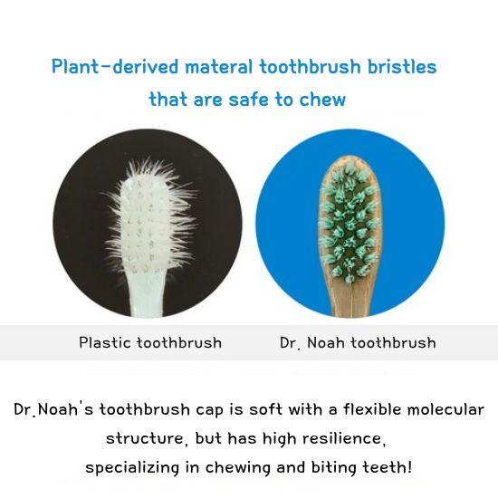 Dr. Brosse à dents en bambou sans microplastique Noah pour tout-petits et bébés 6 pièces 1 set
