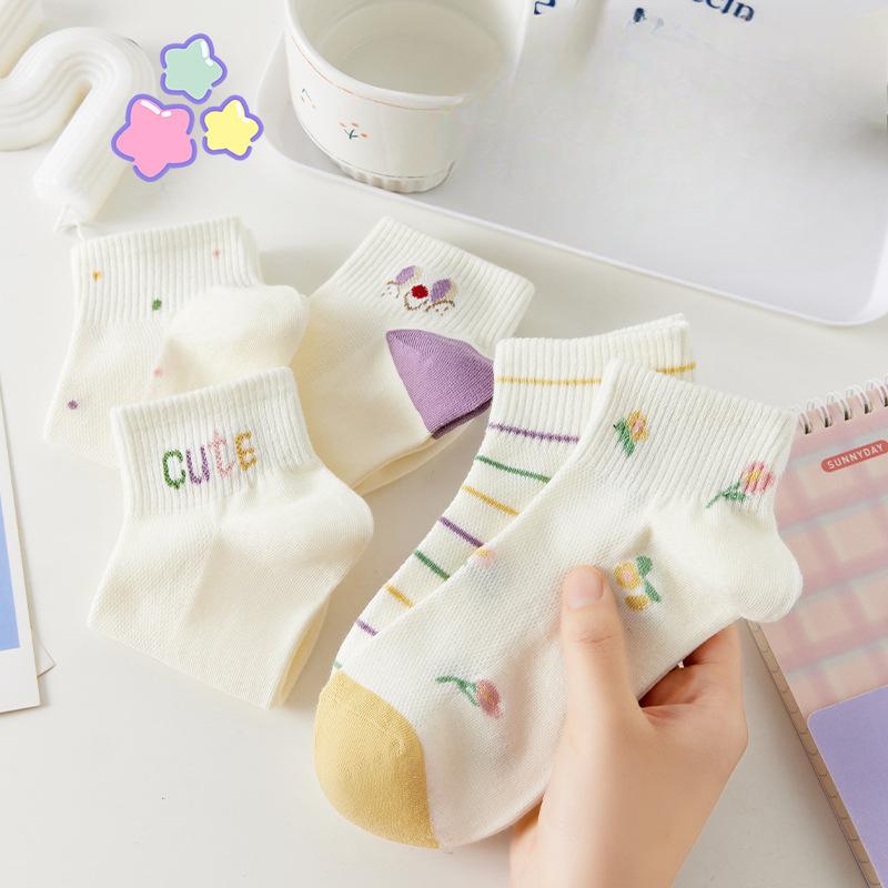 10 Pairs of Female Summer Thin Lovely Trend All Build Sports College Wind Breathable Short Tube Socks