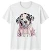Dalmatian Puppy Dog Wearing Pink Unisexs TShirt Dalmatian Dog Lover Gift For Her