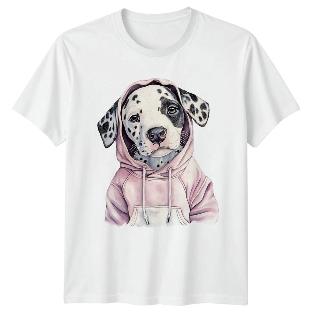 Dalmatian Puppy Dog Wearing Pink Unisexs TShirt Dalmatian Dog Lover Gift For Her